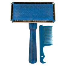 Soft Brush With Brush Cleaner, 9 × 13cm - Dog Wooden Handle Cleaner x Trixie - brush soft dog wooden handle cleaner 9 x trixie cat grooming 13cm