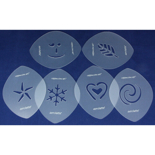6 Cappuccino Art Coffee Stencils Templates In Tin 2