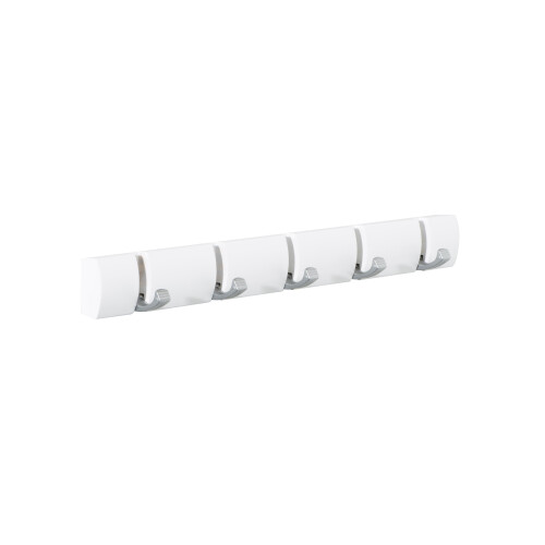 Direct Online Houseware 5pc Concealed Coat Hook Board | White Folding Hook Rack 1