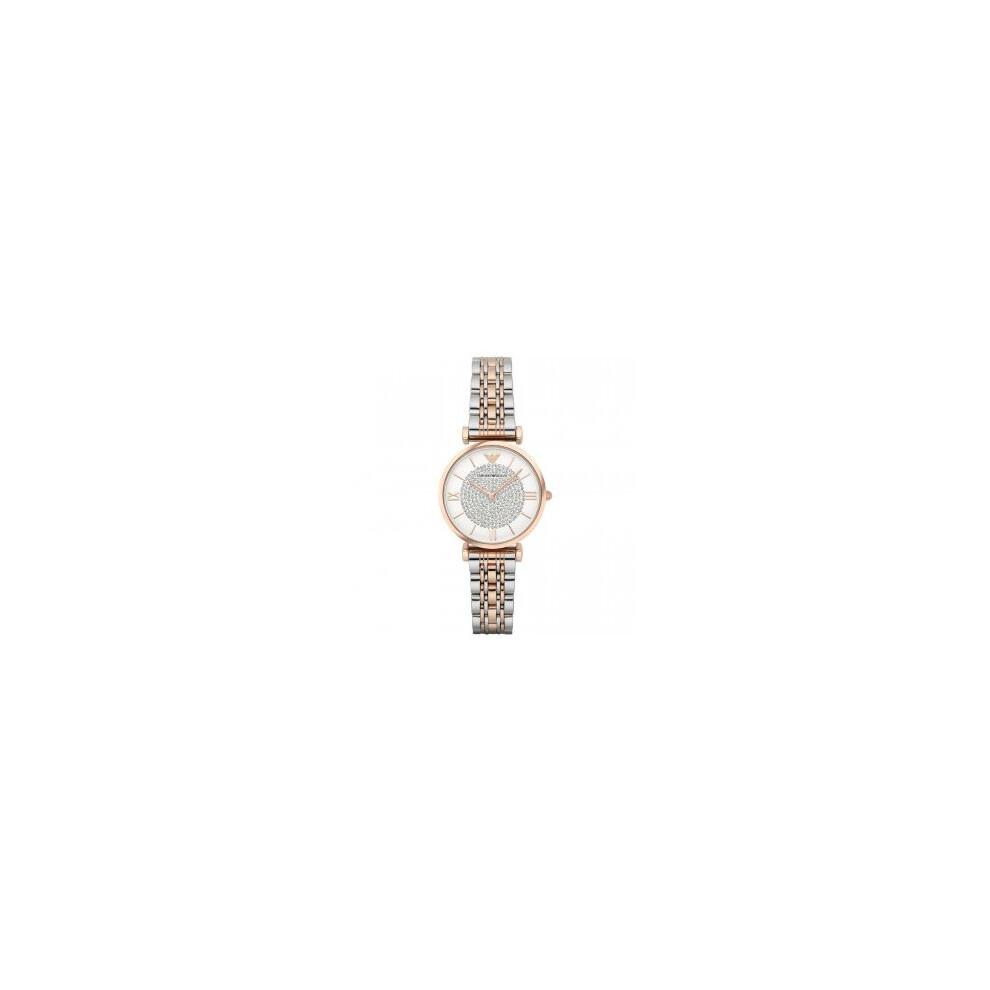 Emporio Armani Women's Watch AR1926ÂWhite Crystal Pave DialÂTwo Tone Bracelet