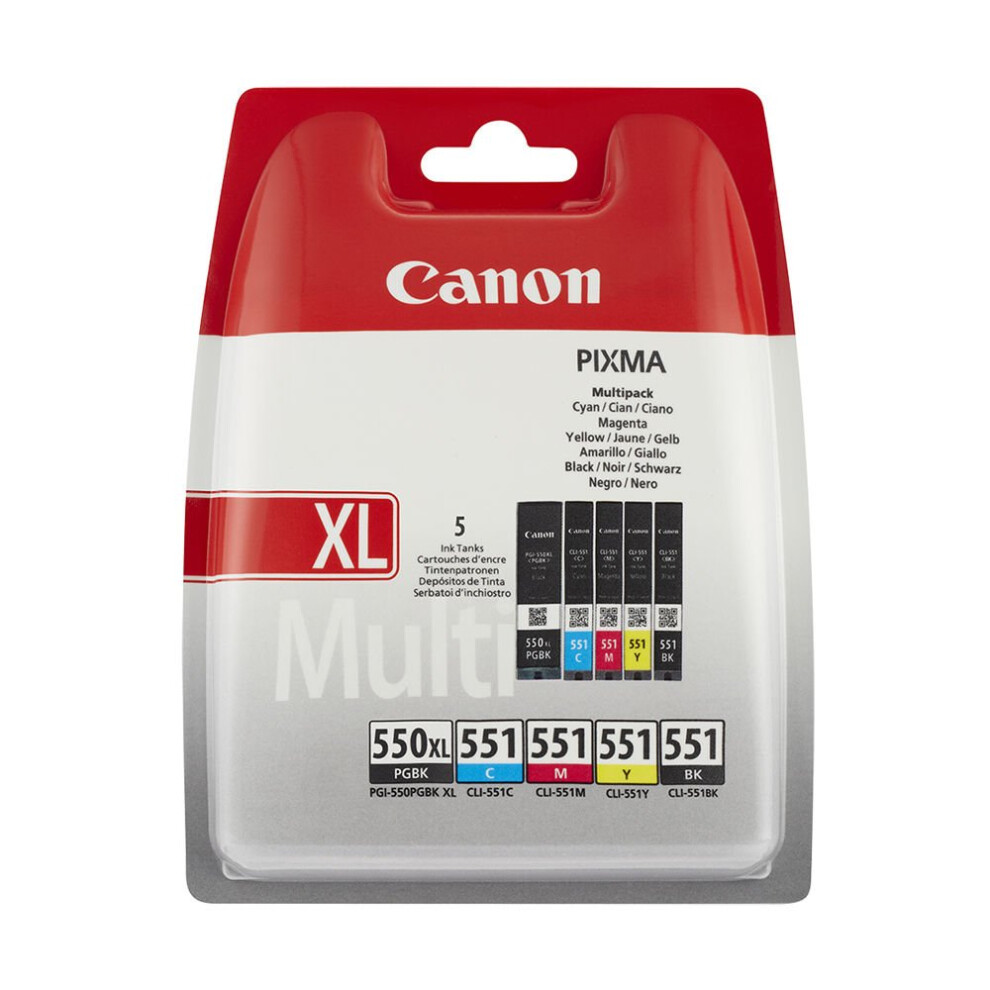 Canon Pgi-550Xl/Cli-551 Cyan, Magenta, Yellow & Black Ink Cartridges - Multipack Blue,Pink,Black 8714574584492