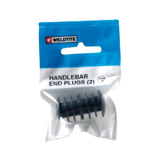 Grey Pack Of 2 Weldtite Handlebar Head Plugs - Black - handlebar plugs weldtite head 2 black