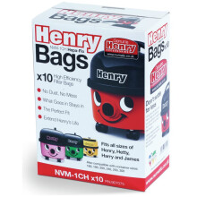 Genuine Henry Pack Of 10 Dustbags - NVM1CH - Henry, Hetty, Basil, Harry, James 160 - 300 Tubs