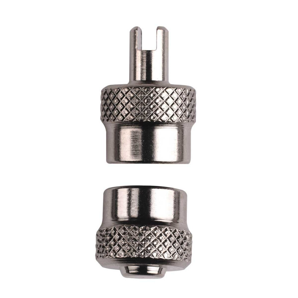 Weldtite Car Type Key Caps (Card Of 4): - Schrader Metal Cap Valve Schraeder - Weldtite Key Type Schrader Metal Cap Valve Schraeder Chrome 4 5013863050049
