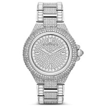 Michael Kors Mk5869 Ladies Crystal-Encrusted Pave Dial Stainless Steel Watch, 41mm, Silver