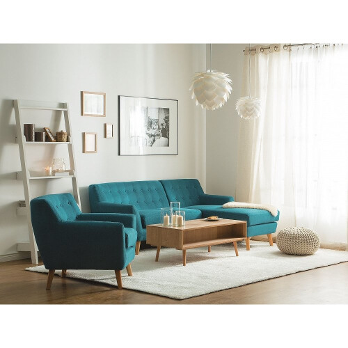 Beliani Upholstered Sofa - Couch - Corner Sofa - Blue - MOTALA