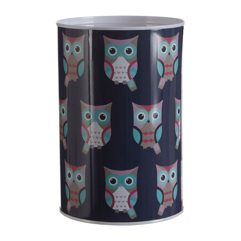 Premier Housewares Happy Owls Money Tin, Blue