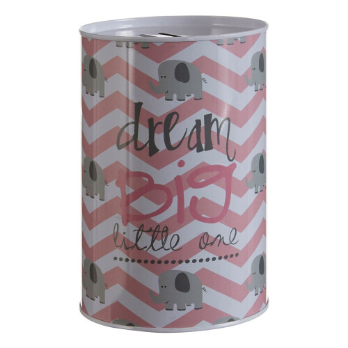 Premier Housewares Dream Big Large Money Tin, Pink