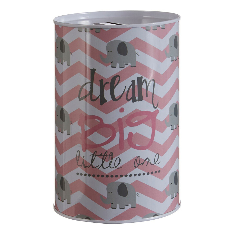 Premier Housewares Dream Big Large Money Tin, Pink