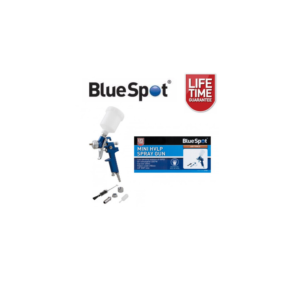 BlueSpot Mini HVLP Spray Gun 125ml 0.8mm Nozzle 07909