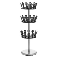 3-Tier Revolving Shoe Stand, Black