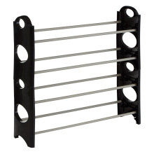 Stylish Black And Grey 4 Tier Shoe Rack, Durable Shoe Drawer Organiser, Versatile Shoes Stand For Home
