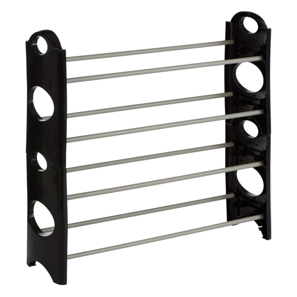 Tavia Black And Grey 4 Tier Shoe Rack