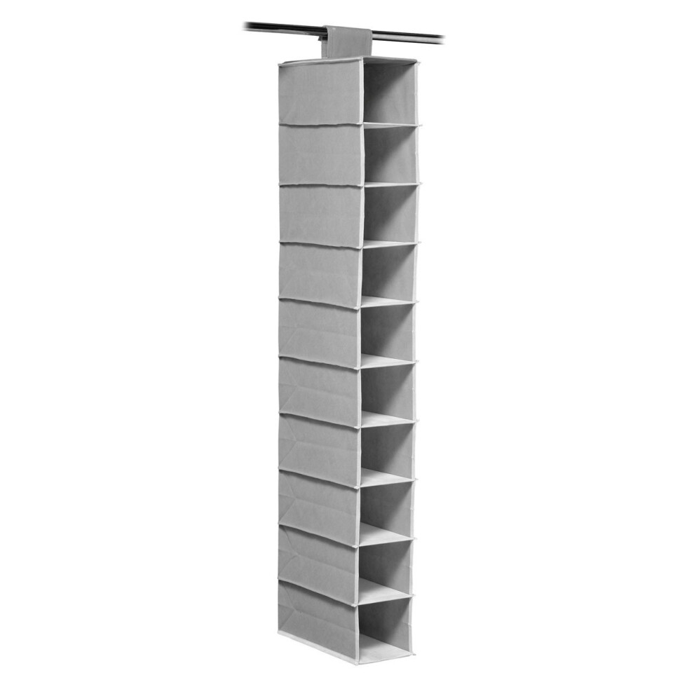 Premier Housewares 10 Section Hanging Shoe Organiser - Grey