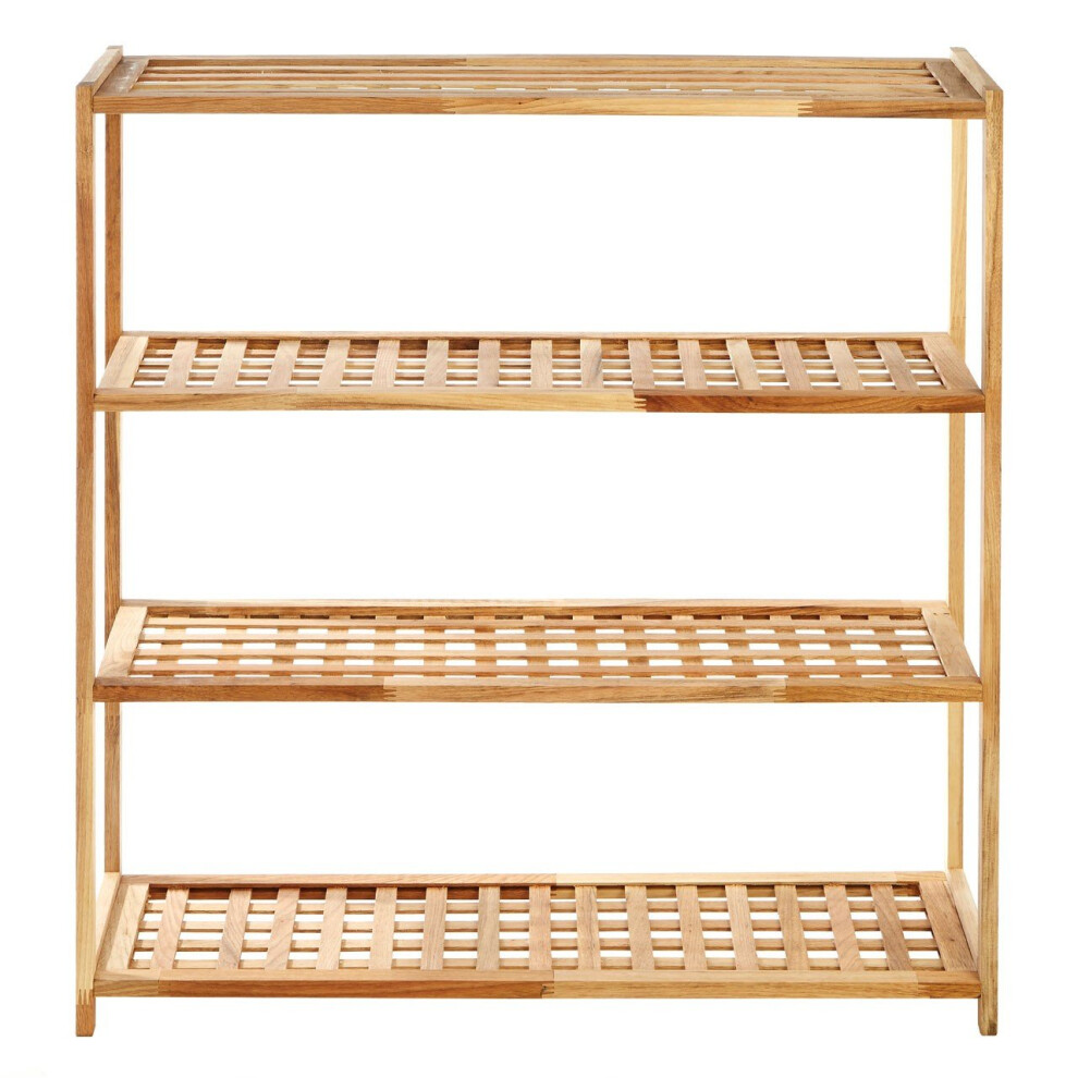 4-Tier Wooden Shoe Rack, Natural