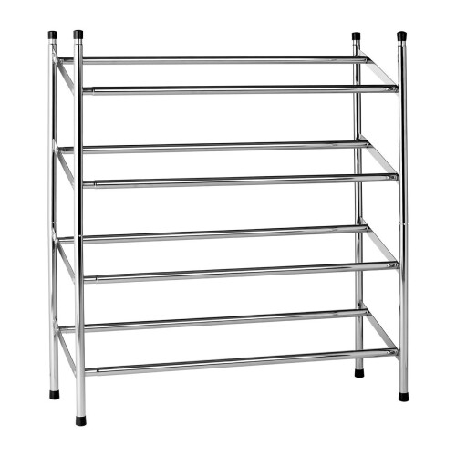 Premier Housewares 4-Tier Extendable Shoe Rack, Chrome