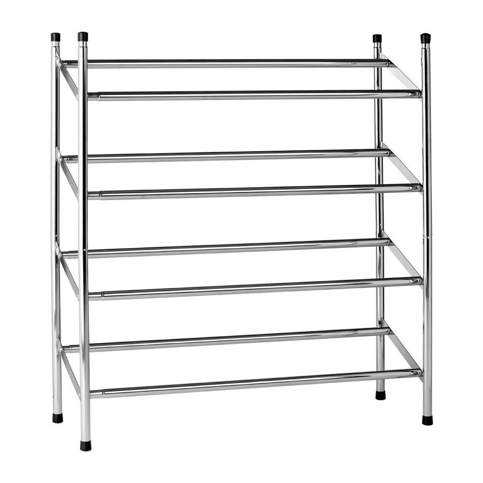 Premier Housewares 4-Tier Extendable Shoe Rack, Chrome