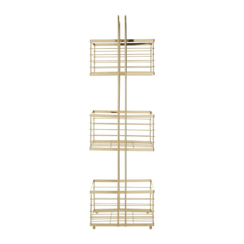 Premier Housewares 3-Tier Storage Caddy, Iron Wire, Gold