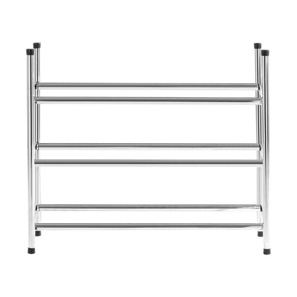 Premier Housewares 3-Tier Metal Shoe Rack Silver