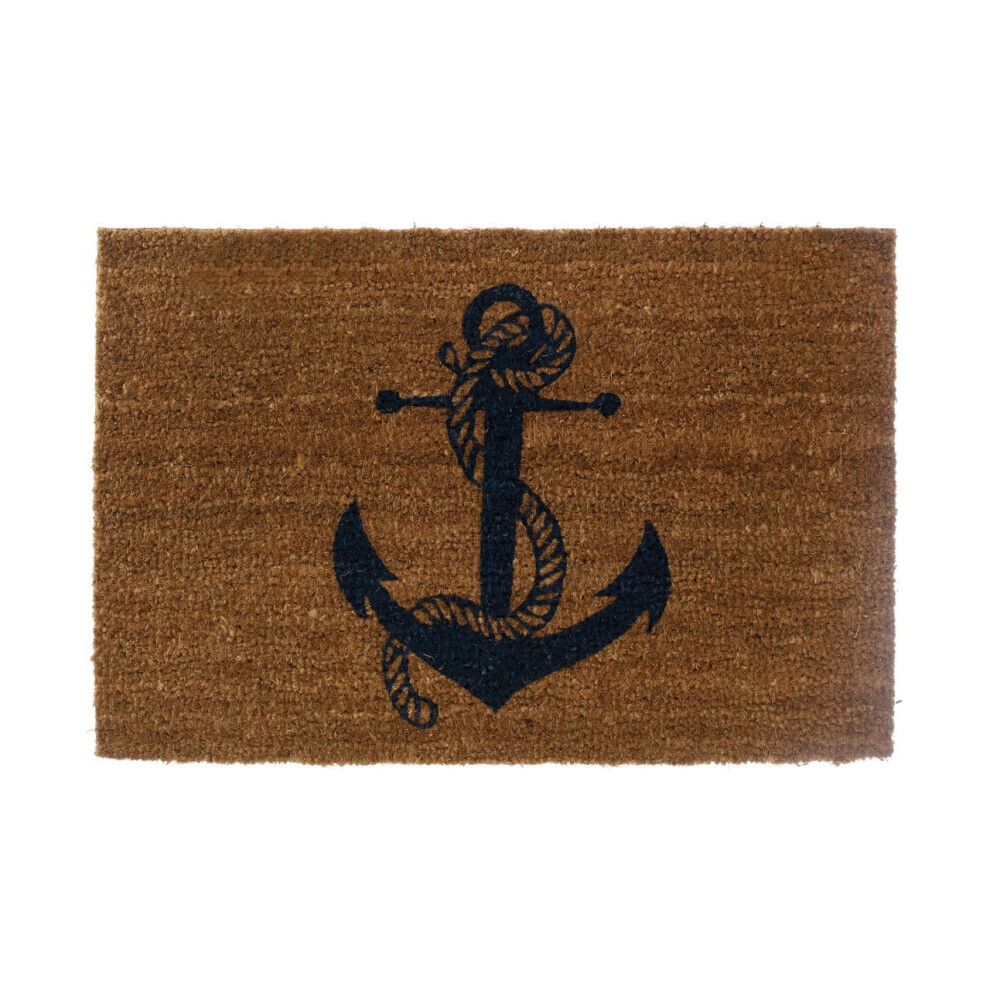 Premier Housewares Sailor Doormat, Pvc Backed Coir, Natural Black
