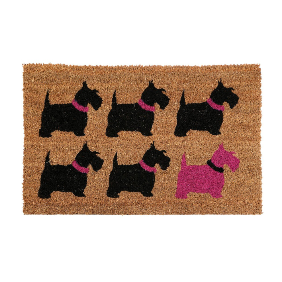 Scottie Dog Doormat, PVC Backed Coir, Natural