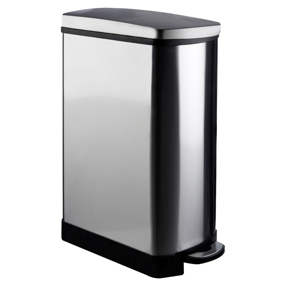 Rectangle Mirror Finish Pedal Bin - Stainless Steel