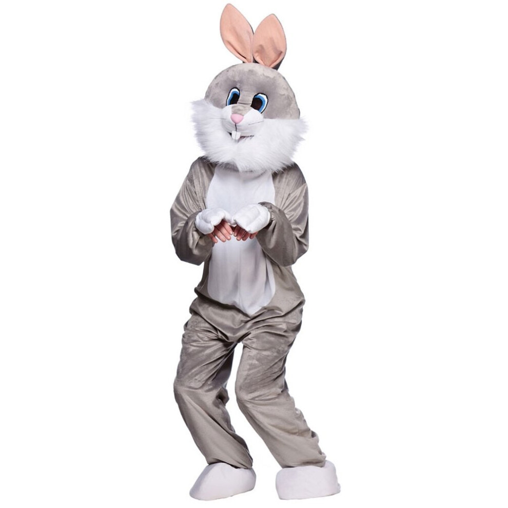 Wicked Costumes Grey Easter Bunny Rabbit Mascot Fancy Dress Costume Pink,White,Grey