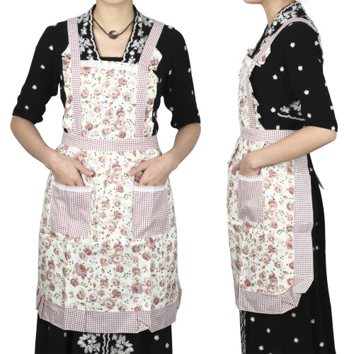 TRIXES Frilly Floral Apron Tabard Kitchen Household Garden 2