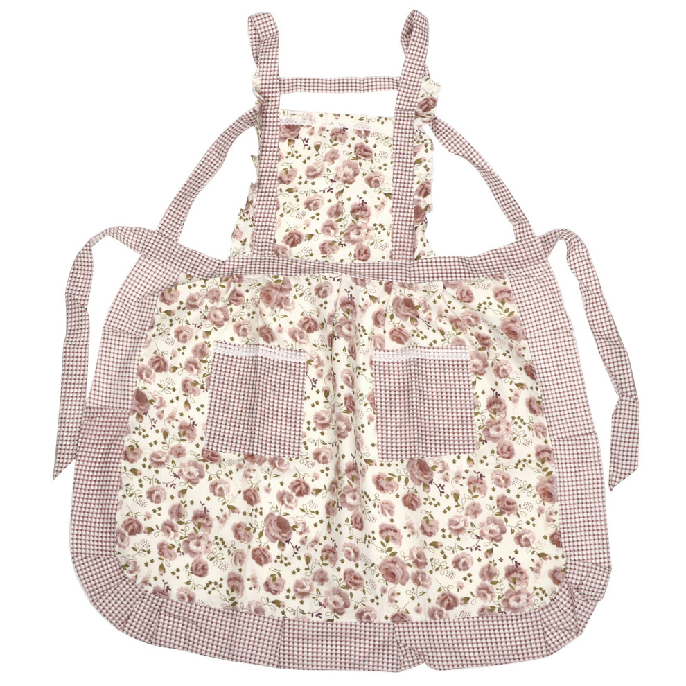 TRIXES Frilly Floral Apron Tabard Kitchen Household Garden