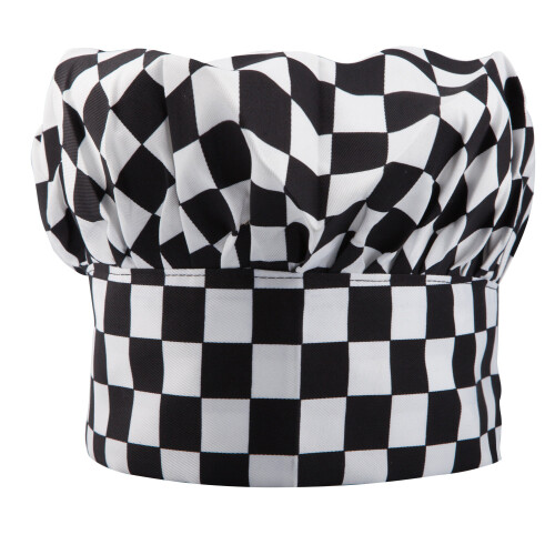 Trixes Black & White Chequered Chef Hat | Adult Fancy Dress Hat