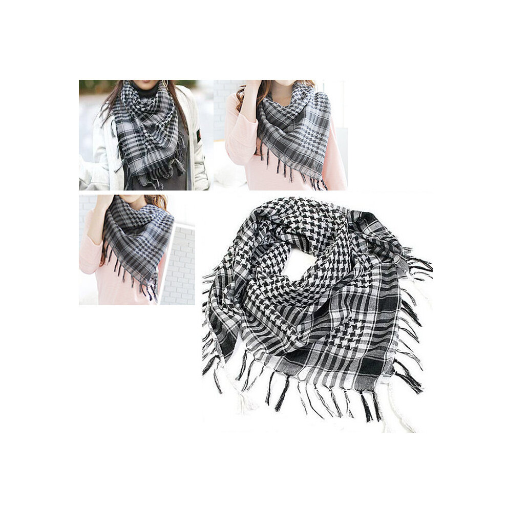 Trixes Black & White Desert Shemagh Scarf - Lightweight Cotton Keffiyeh For Airsoft & Re-Enactment (37X40in)