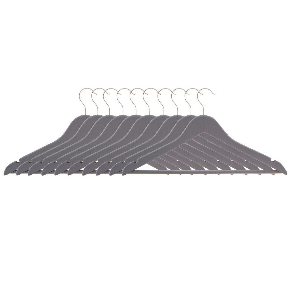 Set Of Ten Matte Grey Clothes Hangers