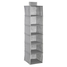 6 Section Hanging Garment Organiser, Grey