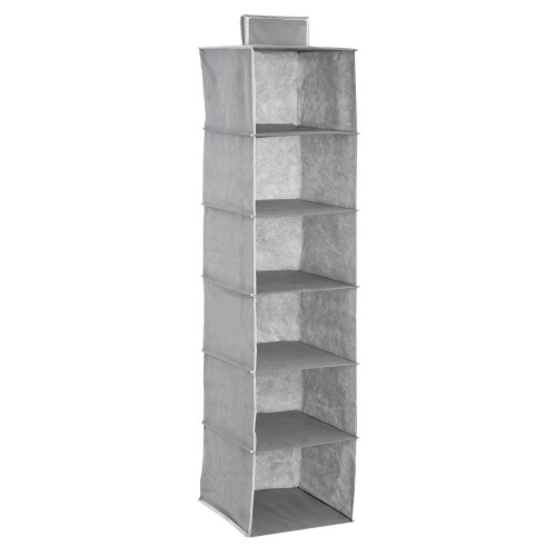 Premier Housewares 6 Section Hanging Garment Organiser, Grey