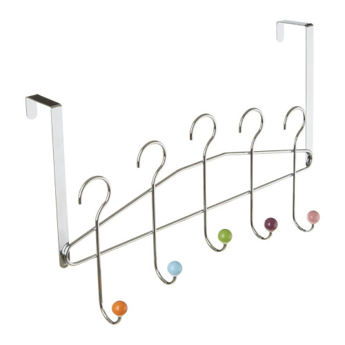 Premier Housewares 5 Hook Over Door Hanger, Multi-Colour