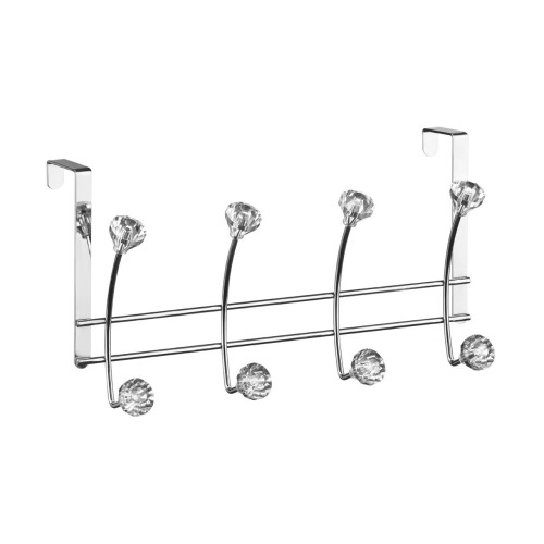 Premier Housewares 8 Hook Over Door Hanger with Diamantes - Chrome