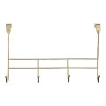Functional 4 Hook Champagne Gold Over Door Hanger, Stylish Over Door Coat Hanger, Sturdy Design Hanging Rack
