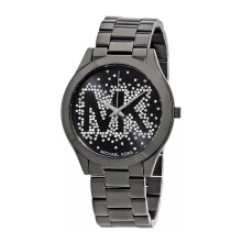 Michael Kors MK3589 Ladies Slim Esfera Negra Reloj de acero inoxidable