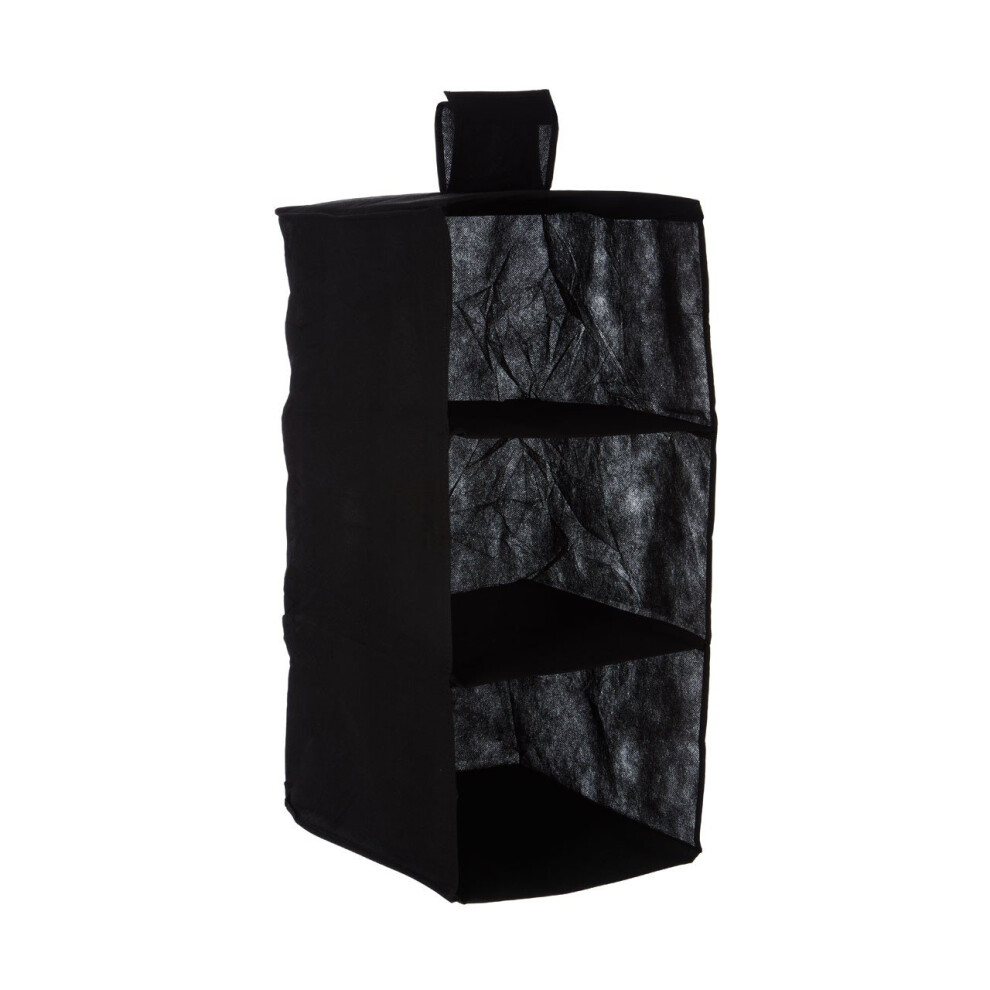 Premier Housewares Black 3-Section Hanging Garment Organiser