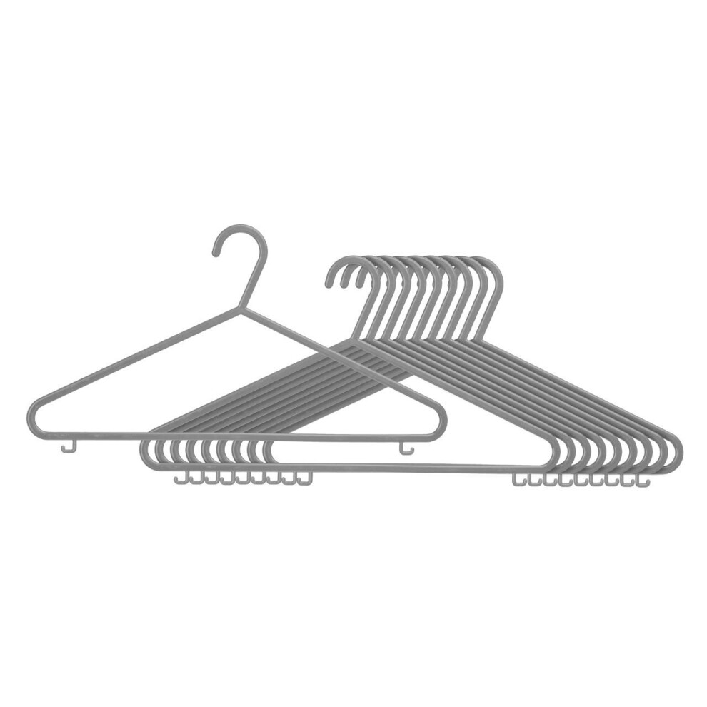 Plastic Hangers - Set of 10, Grey