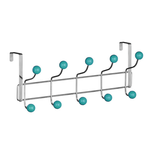 Premier Housewares 10 Hook Over Door Hanger - Turquoise