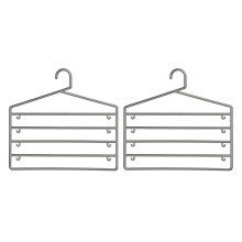 PF-1900390: Plastic Trouser Organiser - Grey, Set of 2 | Space-Saving Trousers Hangers to Prevent Creasing