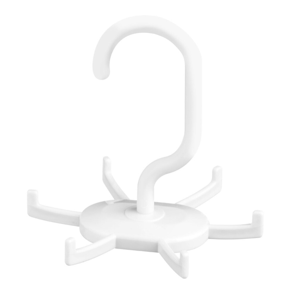 6-Hook Belt Organiser Hanger - White