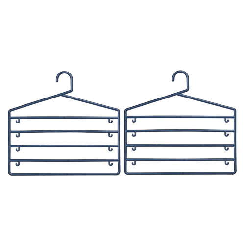 Premier Housewares Plastic Trouser Organiser - Indigo, Set of 2