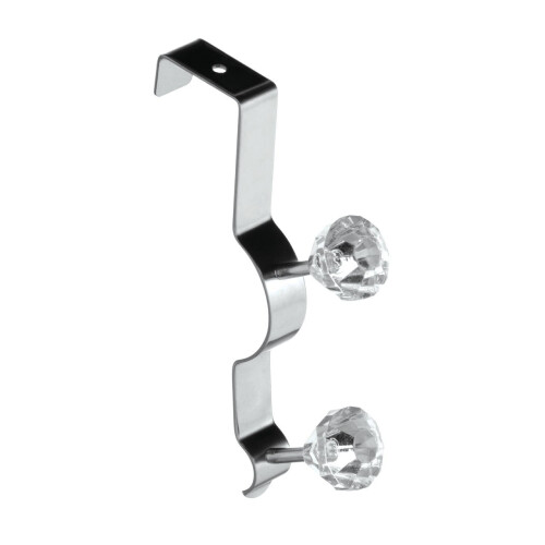 Premier Housewares Diamante Double Over Door Hook - Clear