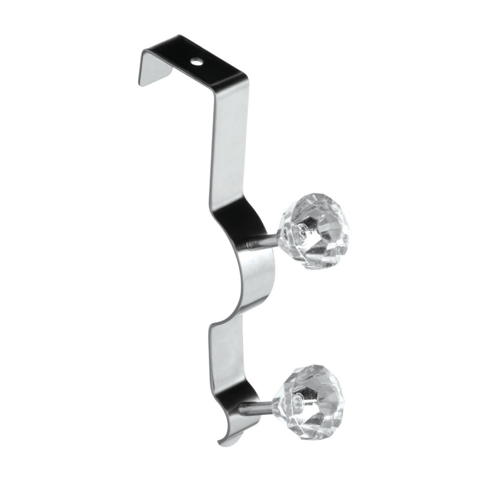 Diamante Double Over Door Hook - Clear