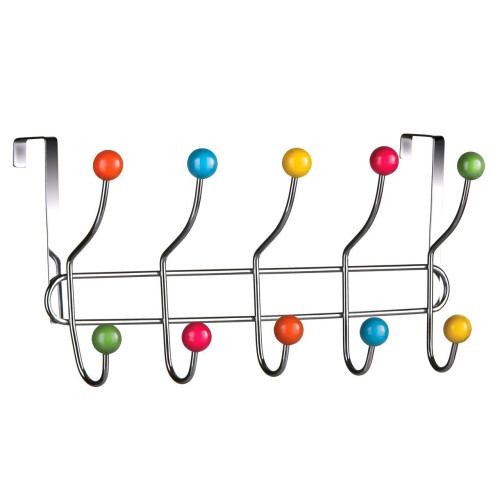 Premier Housewares 10 Hook Over Door Hanger - Multi-Coloured