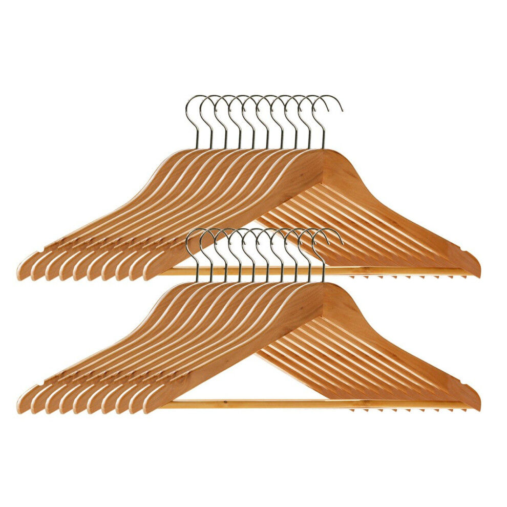 Wooden Clothes Hangers - Pack of 20
