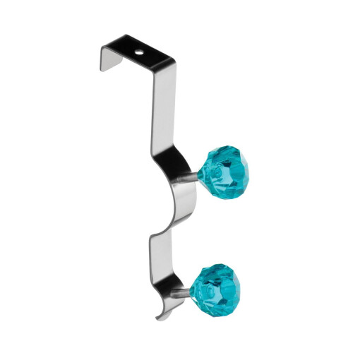 Premier Housewares Diamante Double Over Door Hook - Teal