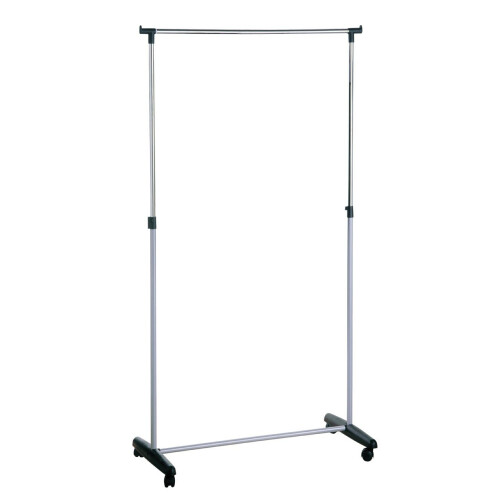 Premier Housewares Clothes Hanging Rail with Wheels - Chrome